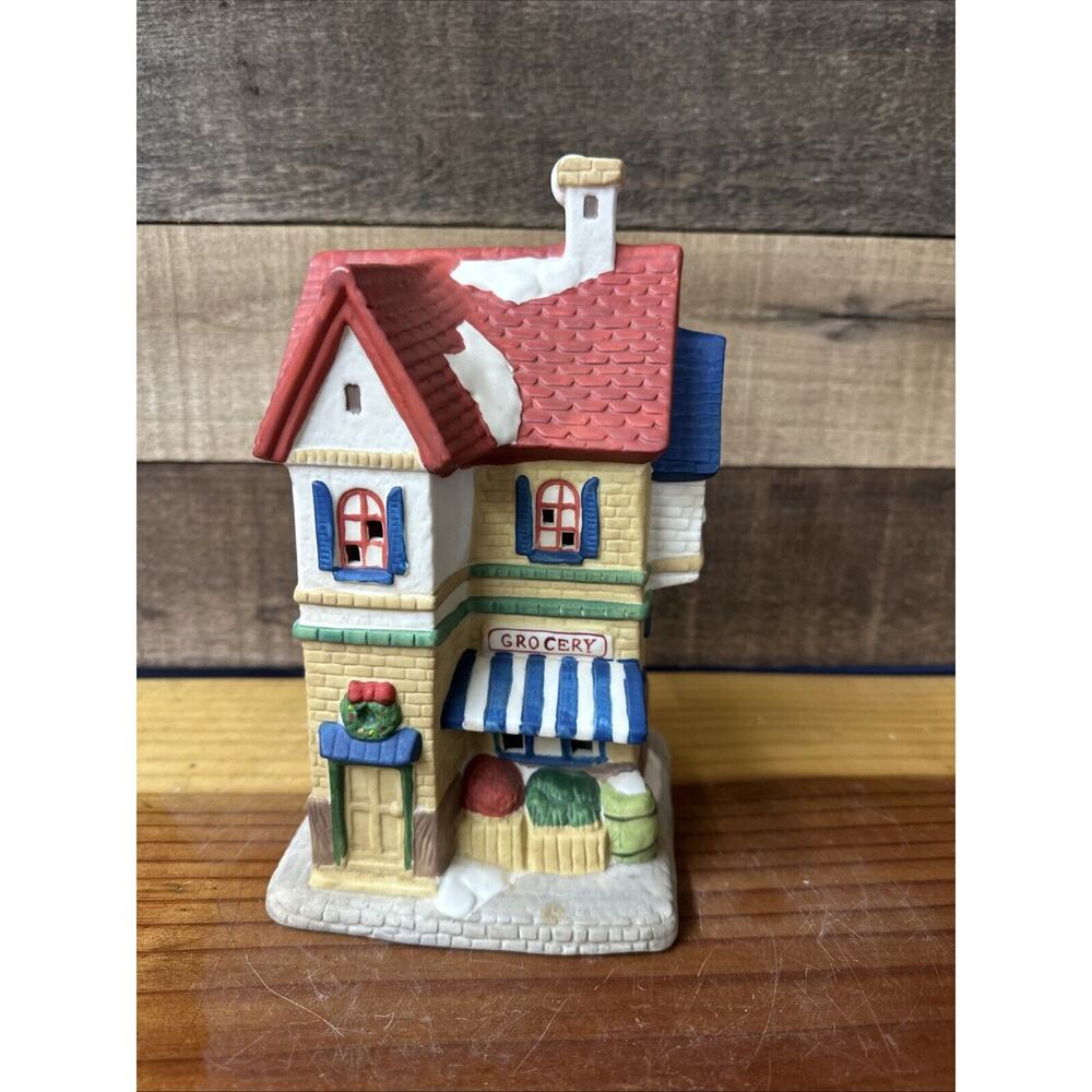 VTG 1991 Dickens Collectables Grocery store Village Holiday Expressions